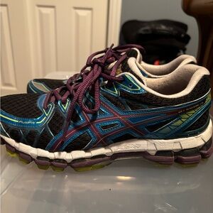 ASICS Women's Black and Blue Running Shoes